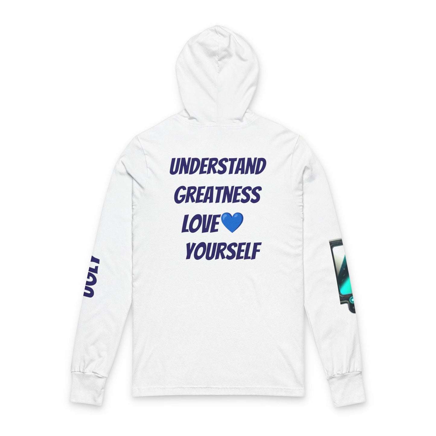 UGLY Unisex Hooded Long Sleeve Tee, Self-Love Apparel, Motivational Hoodie for Teens, Gift for Him/Her, Casual Daily Wear