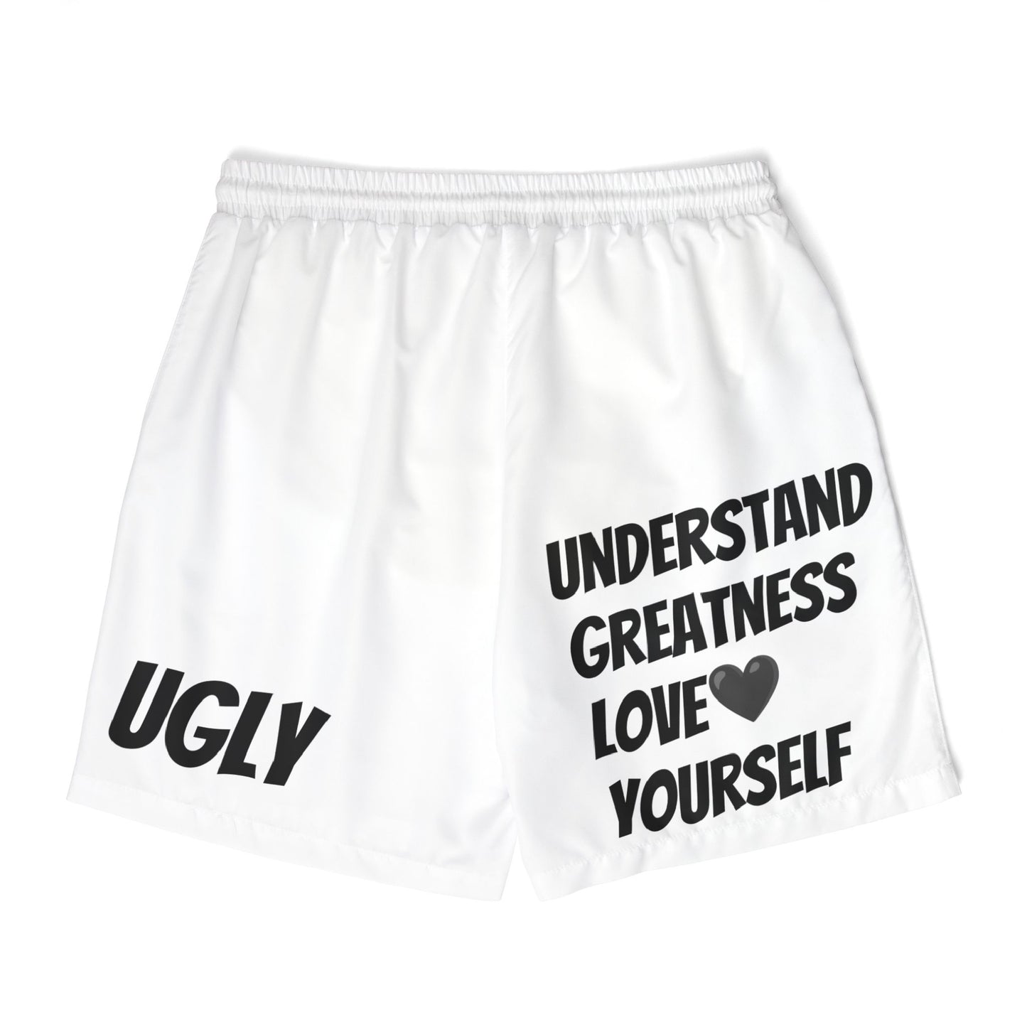 UGLY Swim Shorts - Motivational Unisex Board Shorts for Beach, Pool, Summer Vibes, Self-Love, Gift for Him/Her